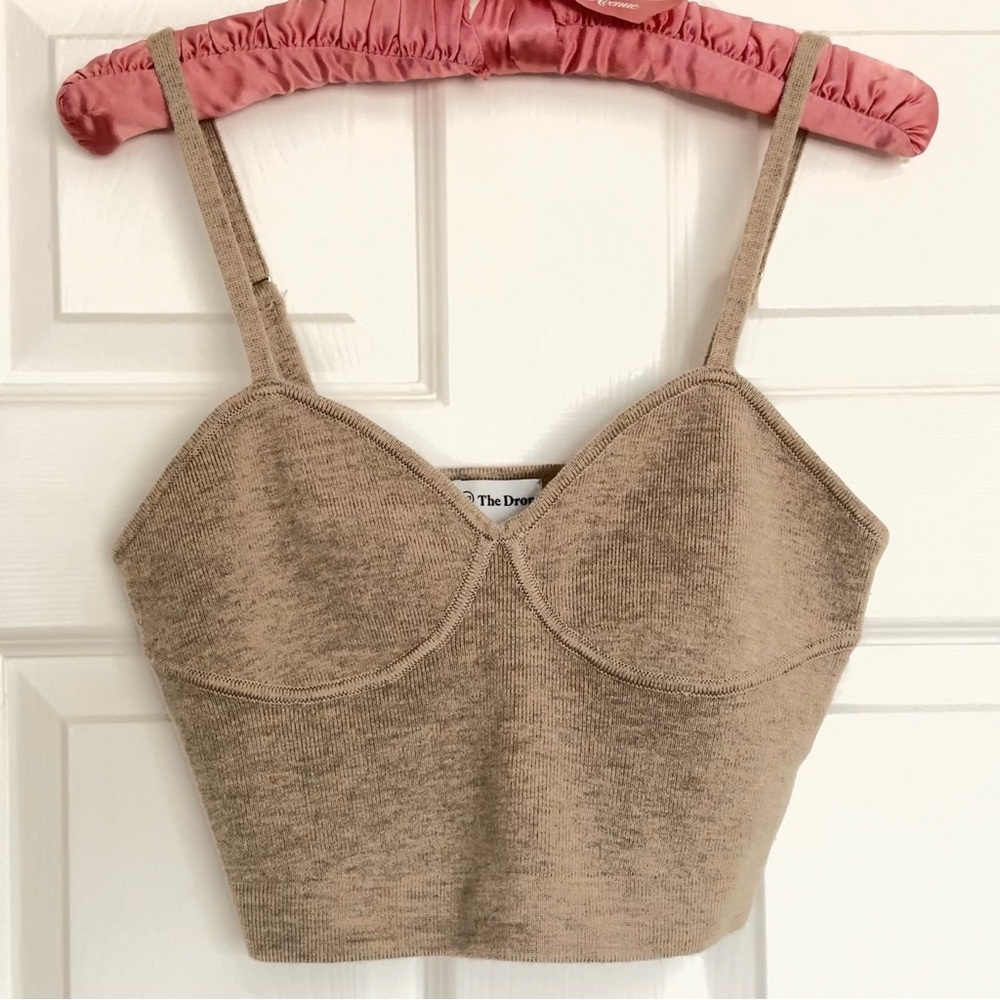 Tan Sweater Bustier Cropped Camisole